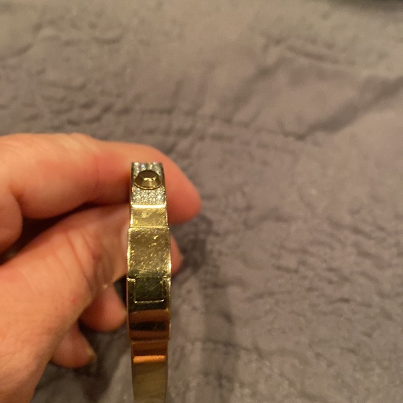 Gold tone Michael Kors crystal pane bangle bracelet. Great condition. - Picture 6 of 12